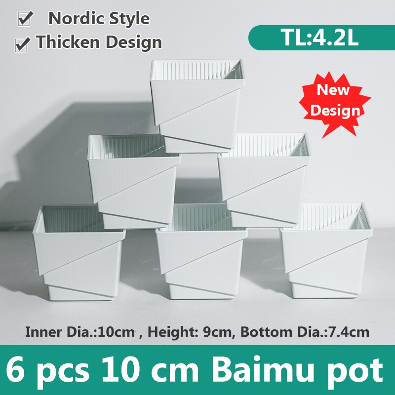 Pot en maille 6cm 7 cm 10 cm 12 cm 15 cm Pots succulents Lithops Jardinière de cactus Pot de fleur en plastique Bon Drainage avec trous d'air