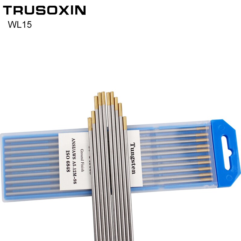 Electrodo de tungsteno lantanado de cabeza dorada, 10 piezas, 1,0/1,6/2,0/2,4/3,0/4. 0x175mm, aguja de tungsteno TIG/electrodo de tungsteno/varilla TIG