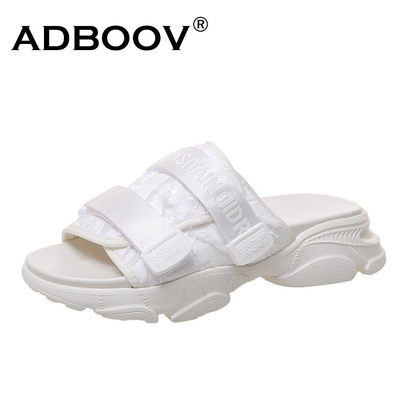 Adboov bas tofflor kvinnor plattformsrutschbanor chunky slipper flip flops skor kvinna