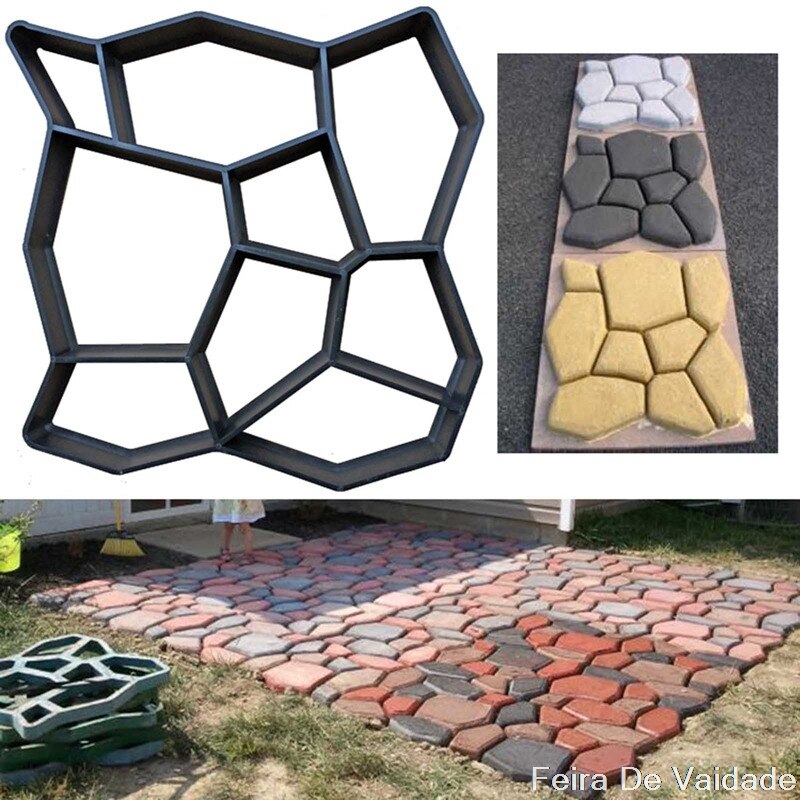 Concrete Molds Path Maker Mold DIY Reusable Concrete Paving Mold Cement Brick Mold Stone Garden Floor Road Garden Path Maker