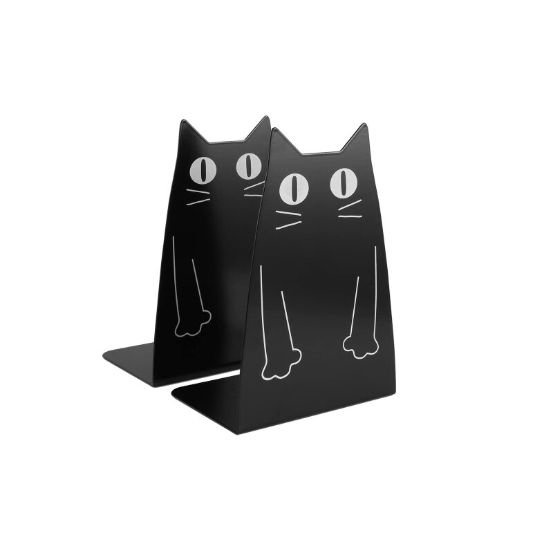 1 Paar Cartoon Kat Metalen Boekensteun Boek Stand Ondersteuning Desktop Kantoor Tijdschrift Organisator Non Slip Rack Plank