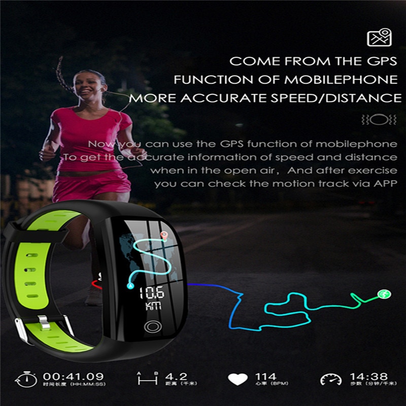 F21 GPS accorto Braccialetto Cardio Frequenza Cardiaca Orologio Pressione Sanguigna IP68 Impermeabile Banda Intelligente caloria Pedometro sport braccialetto