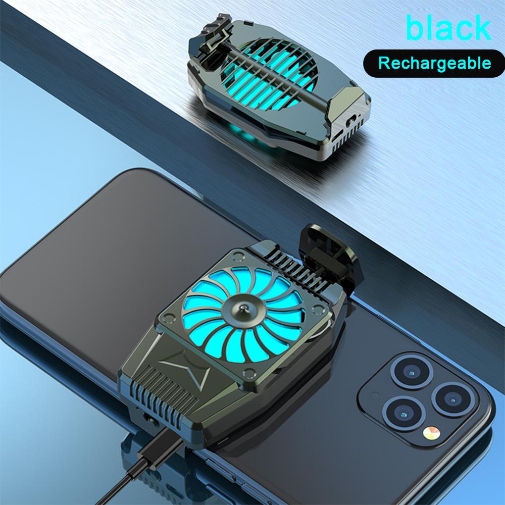 Universele Mini Mobiele Telefoon Koelventilator Radiator Turbo Hurricane Game Koeler Mobiele Telefoon Cool Koellichaam Voor Iphone/Samsung/Xiaomi: Black