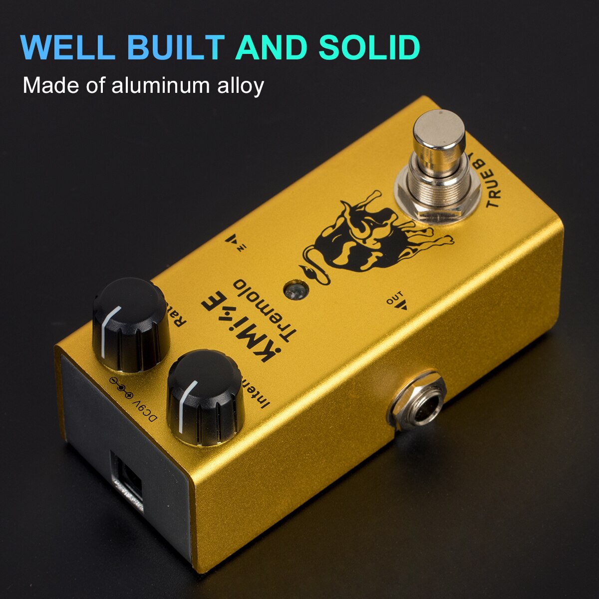 Kmise Guitar Effects Tremolo Pedal Mini Single DC 9V with Intensity Rate Control True Bypass