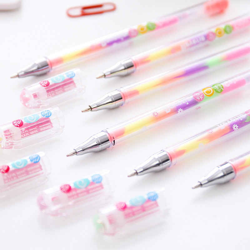 Highlighters writing pen Korean stationery DIY 6 plus a pastel pen, water chalk, graffiti student marker pens