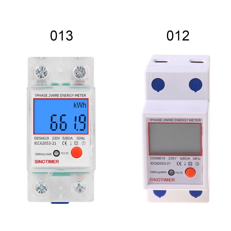 DDS6619 Rail LCD Digital Backlight Single Phase Energy Meter Multifunction kWh