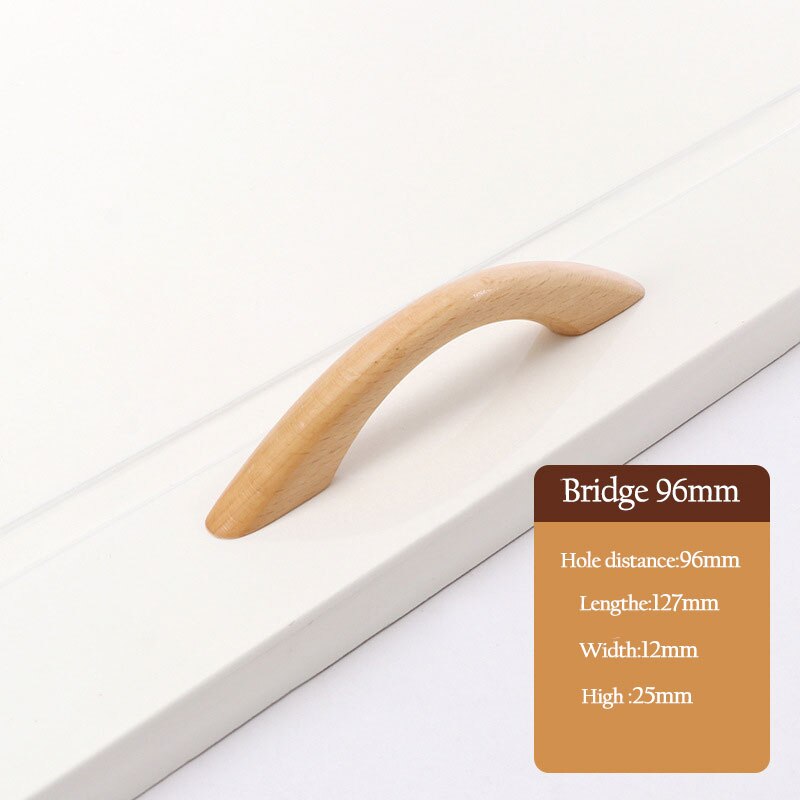 1Pc Cabinet Drawer Handles Knobs Door Window Kitchen Cupboard Wardrobe Dresser Pulls Furniture Hardware Natural Solid Wood: 11