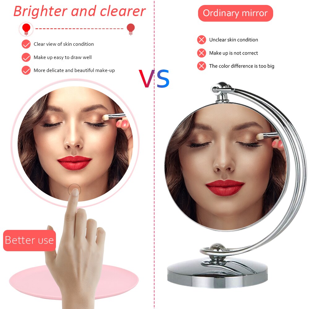 Makeup Mirror with Led Light Dressing Table Mirror Beauty Makeup Mirror Beauty Tools Fill Light Cosmetic Led Touch Screen Mirror