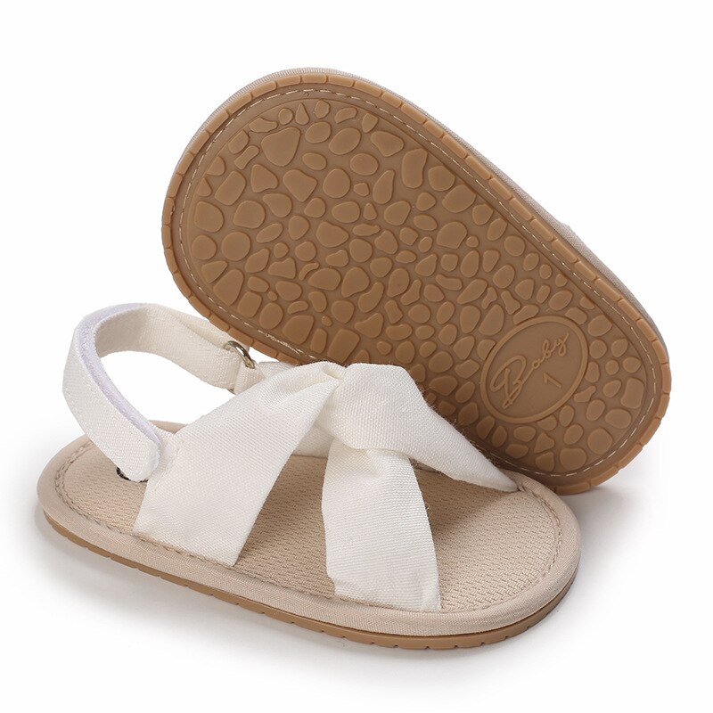 Breathable Summer Baby Girls Sandals, Toddlers Simple Style Solid Color Casual Soft Sole Shoes Newborn First Walkers 0-18M: White / 0-6 Months