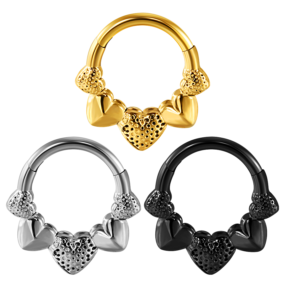 1/3 stk. sæt måne vanddråbe slange septum piercing clicker blomst næseringe 16g segment brusk daith hoop øreringe smykker: Grøn / Imiteret rhodineret