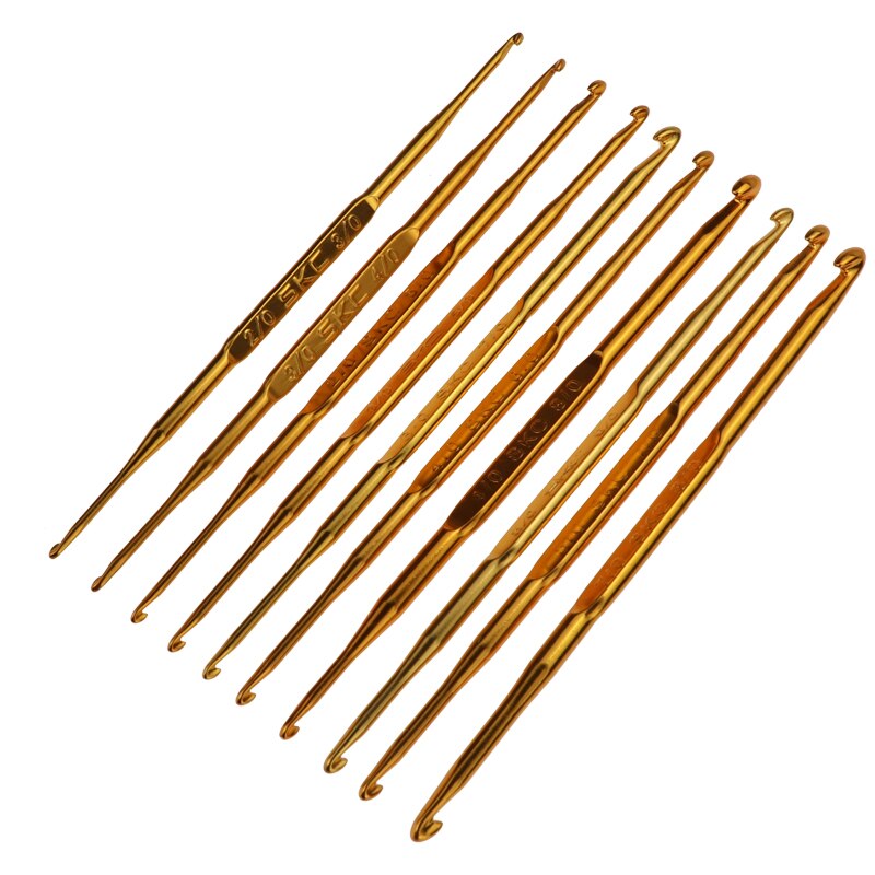 10pcs set crochet hook set of double crochet aluminum head hook set of knitting yarn sewing needles for women