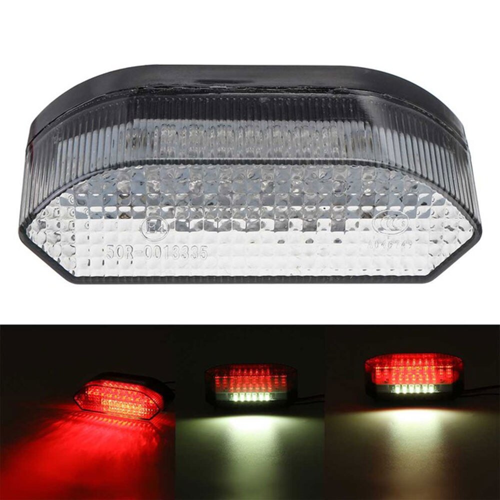 Luz de freno trasera Universal para motocicleta, luz roja de parada trasera, 30 LED, para Dirt Bike, ATV: Blackened