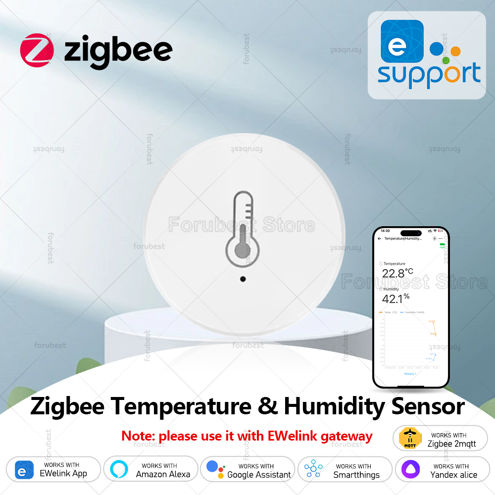 EWelink Zigbee Temperature and Humidity Sensor Smart Home Automation Real-time Monitoring Works With Alexa Google Home Assistant