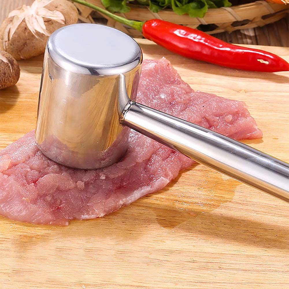 Stainless Steel Meat Hammer Steak Pork Chop Loose Meat Hammer Multifunctional Meat Beater Kitchen Supplies Meat Hammer