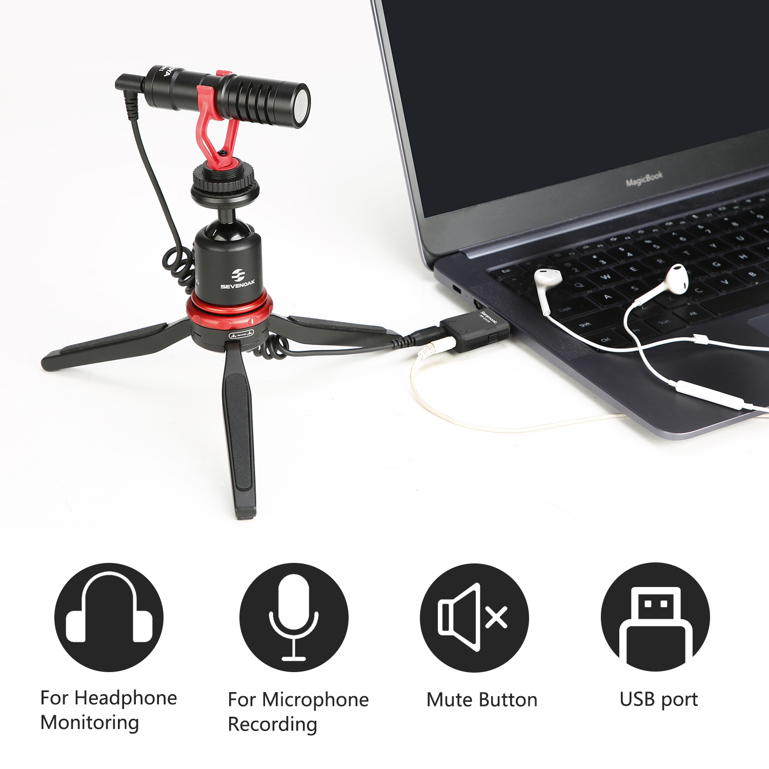 Saramonic SR-EA2 Audio Adapter Met Lightning Type-C Usb Connector Voor Smartphone Pc Iphone Computers 3.5Mm Trs/trrs Microfoon