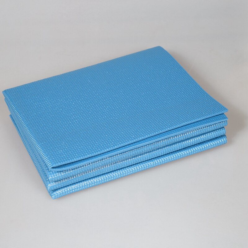 PVC Foldable Yoga Mat Exercise Pad Thick Non-Slip Folding Gym Fitness Mat Pilates Supplies Floor Play Mat Blue