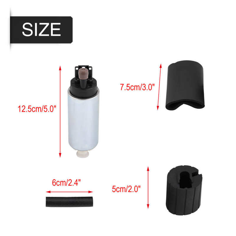 255LPH Universal High Pressure Water Pump Electric In Tank Fuel Injection Pump with Installation Kit GSS342 Pump