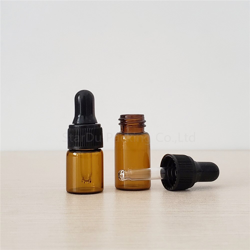 50 Stuks 1Ml 2Ml 3Ml 5Ml Kleine Amber Fles Dropper 1cc Mini Glazen Flacon Met pipet Druppelaar