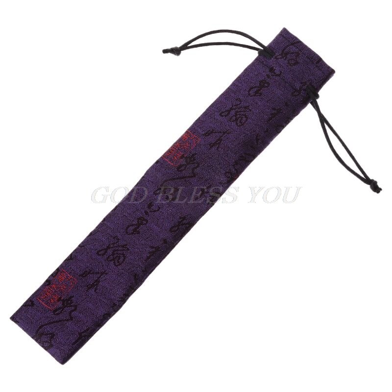 Kinesisk kalligrafi stil dekorativ folde hånd blæser taske støvtæt holder beskyttelses taske cover: Lilla