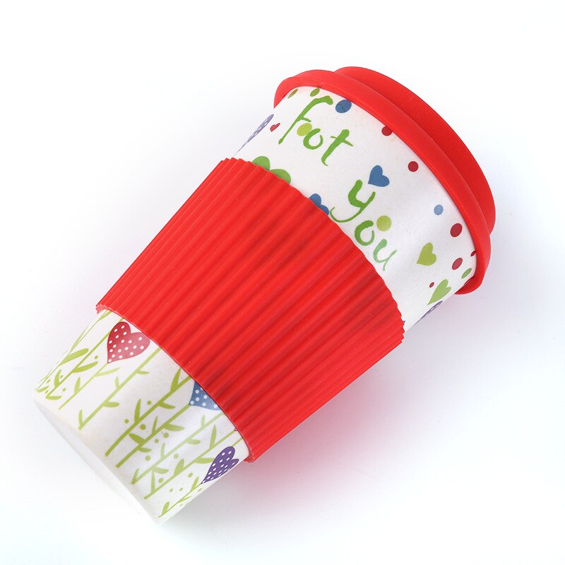 Taza de café de fibra de bambú ecológica, Taza de Viaje con tapa, portátil, para Cerveza, Té, tazas de leche, 400ml