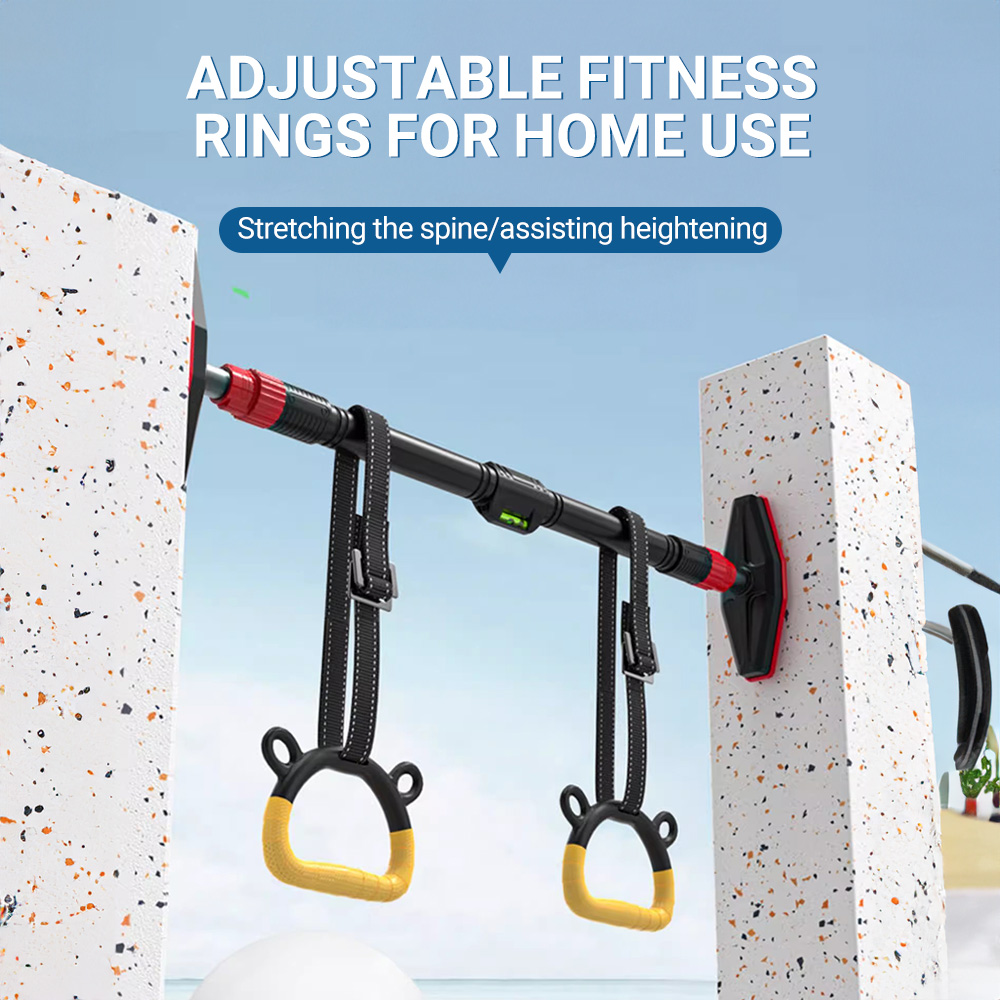 Barne horisontal stang med gymnastikkringer justerbare opphengsstropper for innendørs pull-up hengekøye lek barn fitness styrketrening
