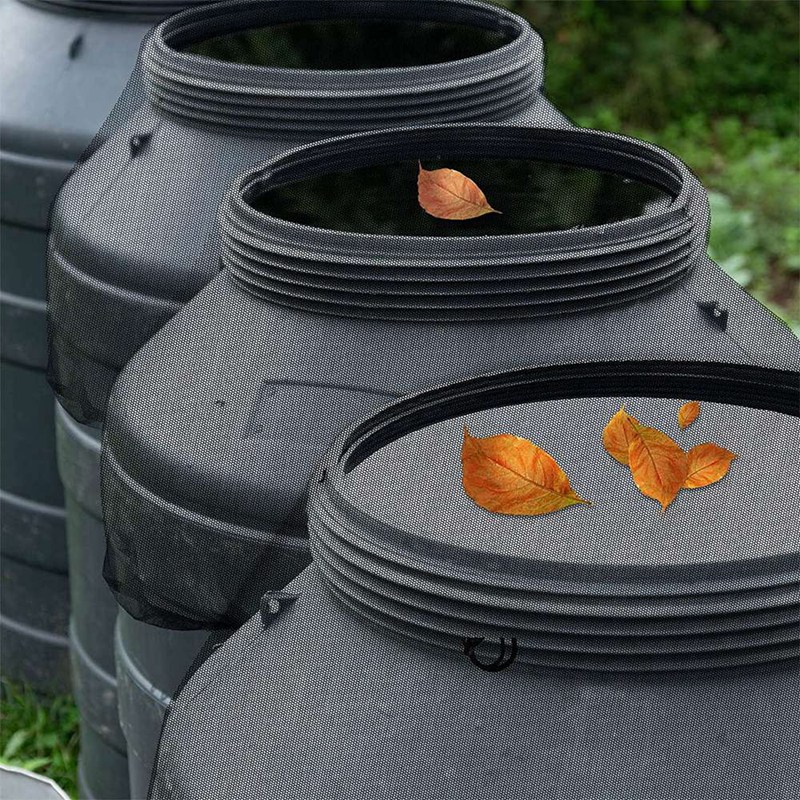 3 Pieces Mesh Cover For Rain Barrel, Water Collection Buckets Cover Tank Harvesting Tool Protector Rain Barrel Netting