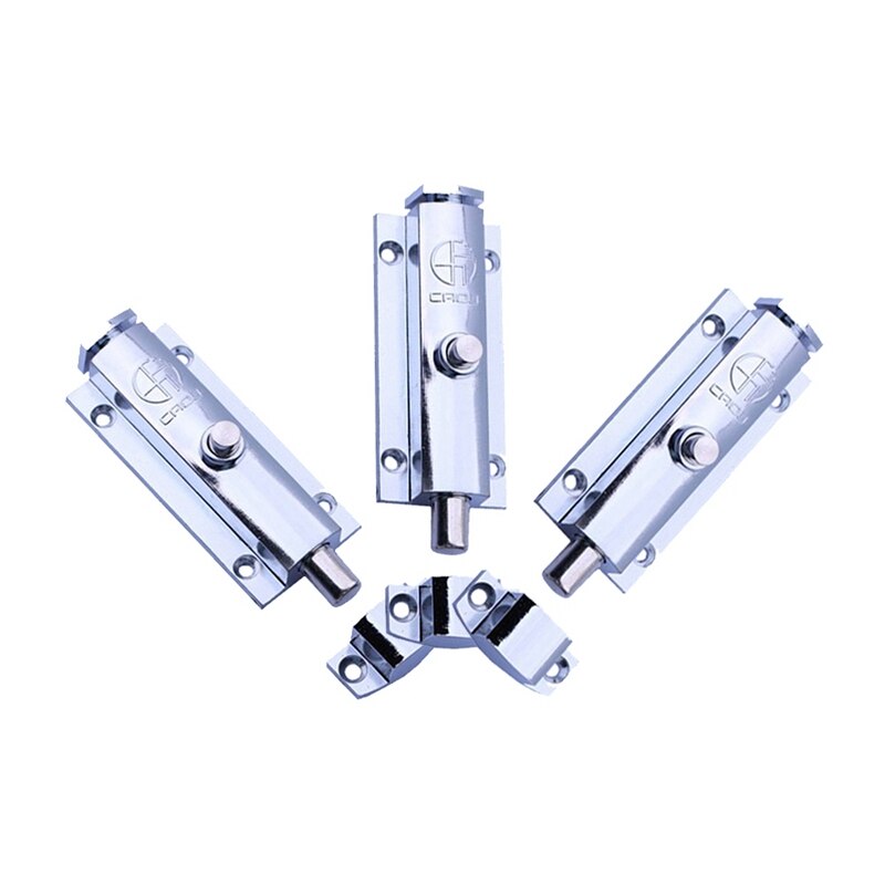 Long Silver Stainless Steel Door Latch Sliding Lock Bolt Latch Hasp Staple Gate Safety Lock