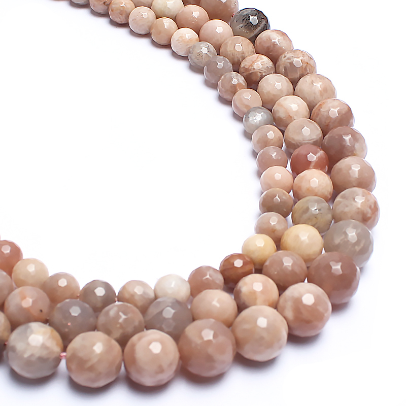 Natrual Stone Beads Faceted Sunstone Round Beads For Jewelry Making Bracelet Necklace 15inches 6/8/10/12mm Pick Size
