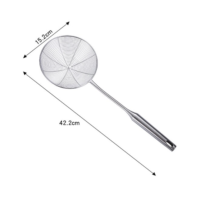 Premium 304 Stainless Steel Spider Mesh Strainer &amp; Colander Ladle Skimmer Cooking Tool Kitchenware Heat-resistant kitchen tools: 15cm