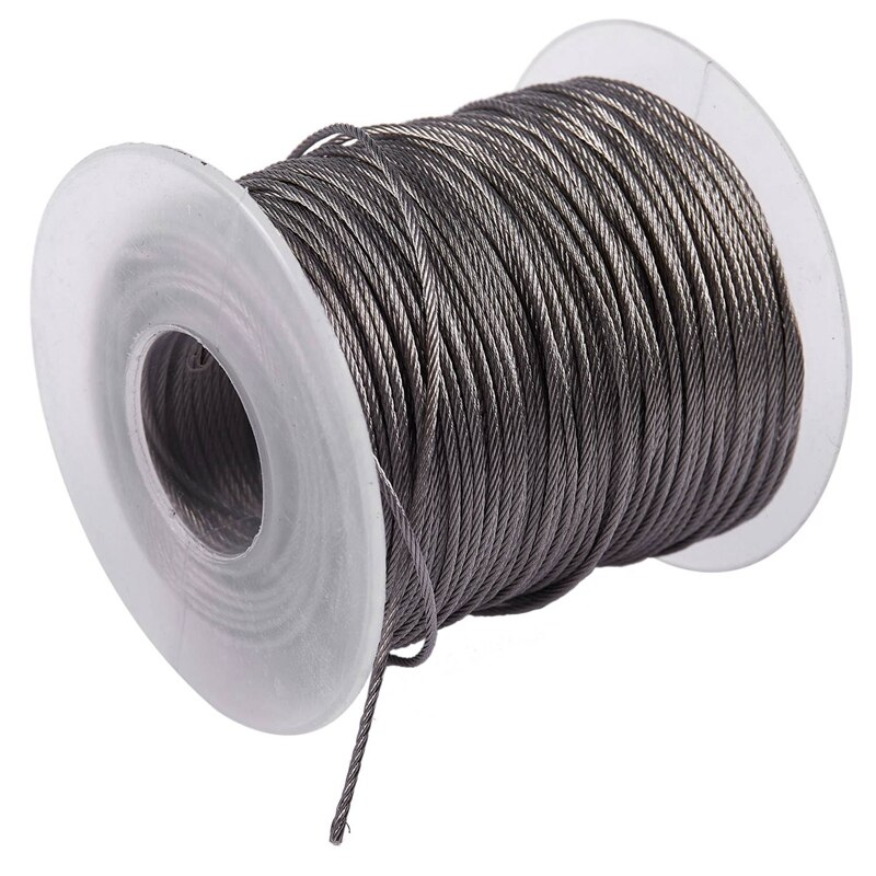 100 stk 1mm stålwirer aluminiumshylster ærmer sølv tone & 1x hejseløft 7 x 7 1mm dia rustfrit stål fleksibel wire