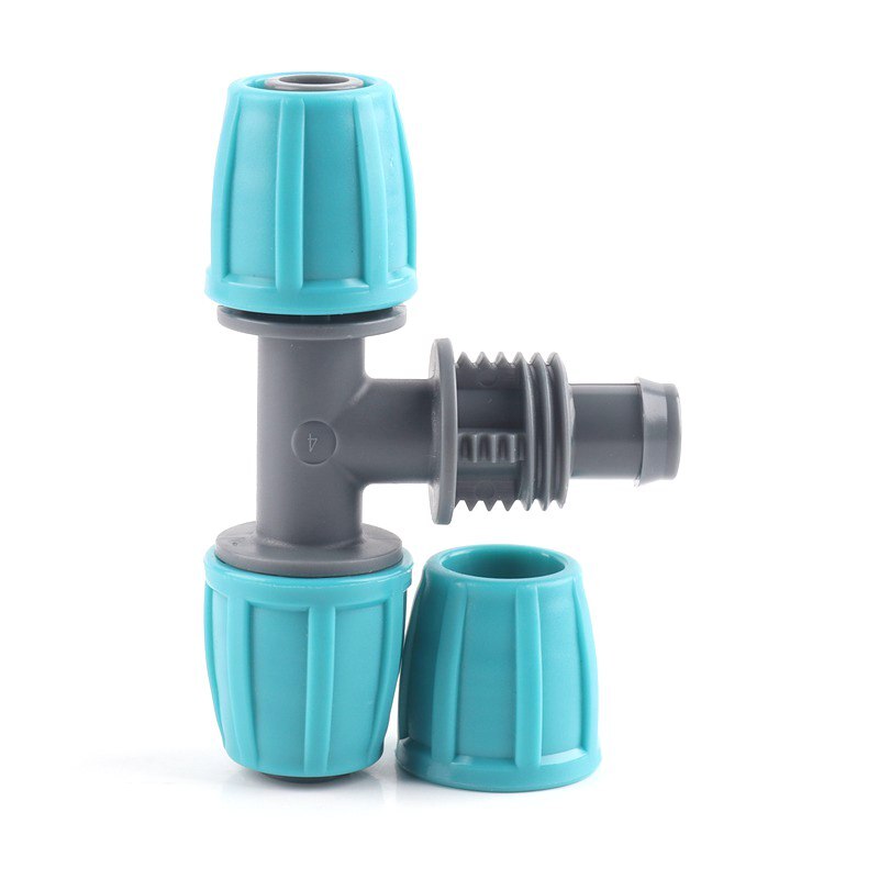 2pcs 16mm LDPE Pipe Fittings Garden Water Connectors Hose Lock Nut Joints Micro Irrigation System Kits Tube Fittings