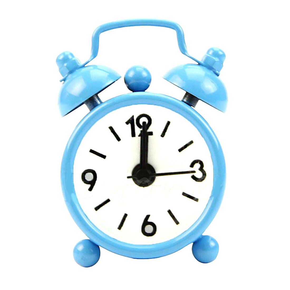 Di modo Nuova Casa Esterno Portatile Sveglio Bello Del Fumetto Quadrante Numero Tondo Desk Alarm Clock Mini: Blu