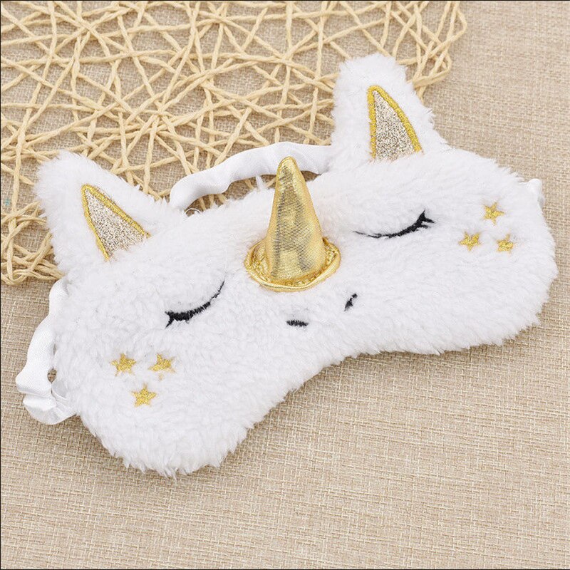 Cute Sleep Unicorn Mask Eye Shade Cover for Girl Kid Teen Blindfold Sweet Fairy Cute Lovely Unicorn Eye Mask 3D Horn