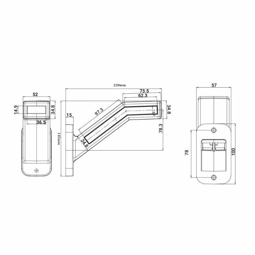 Fuleem Universal 2PCS LED Neon Stalk Side Marker Light 12V 24V Truck Trailer Position Lamp Waterproof