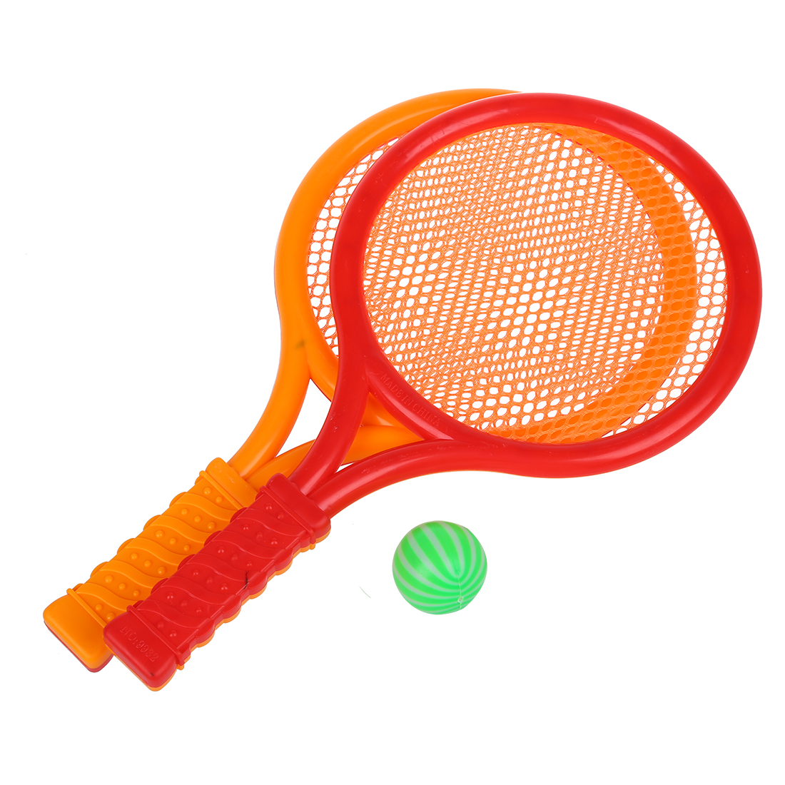 Children Play Game Orange Red Plastic Tennis Badminton Racket Toy Set: Default Title