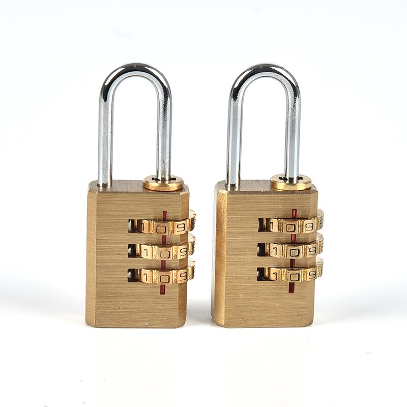 Stainless Steel Padlock Solid Brass Lock Digit Combination Password Secret Code for Gym Outdoor Locker Case Copper
