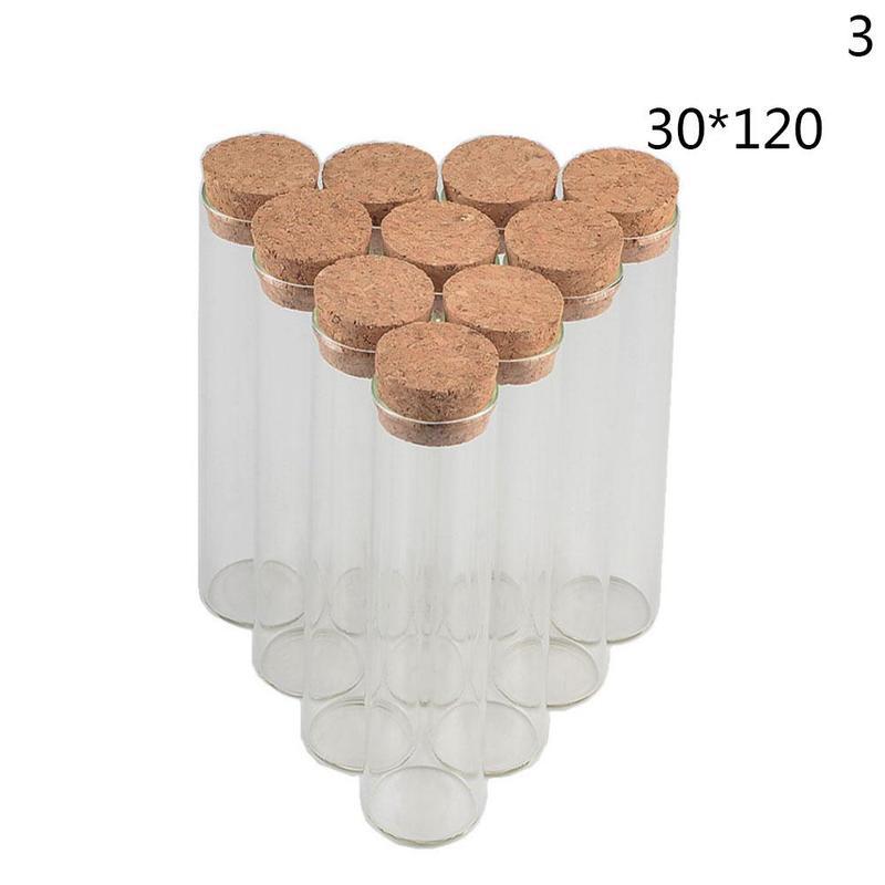 1 Pc Mini Glazen Fles Flesjes Tiny Clear Mini Glazen Flessen Met Kurken Stopper Diy Handgemaakte Wishing Fles Voor Decor MNP4941: 30x120mm  