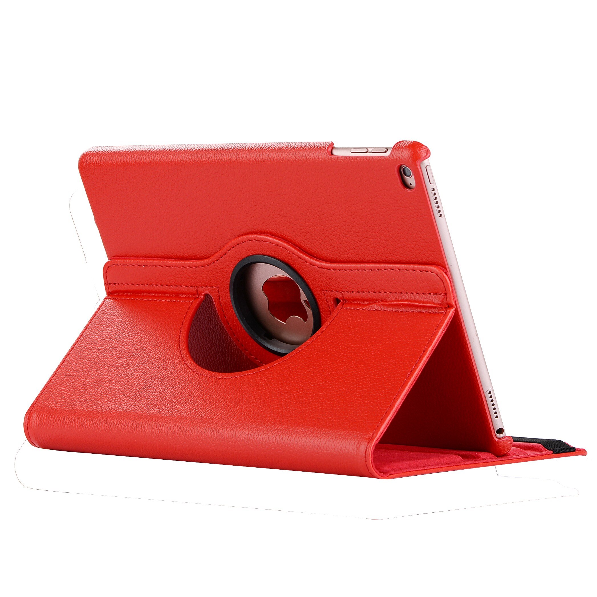 Voor ipad air 2 air 1 ipad 9.7 hoesje cover  a1822 a1823 a1893 a1954 5th 6th generatie hoesje 360 graden draaibaar funda: Rood