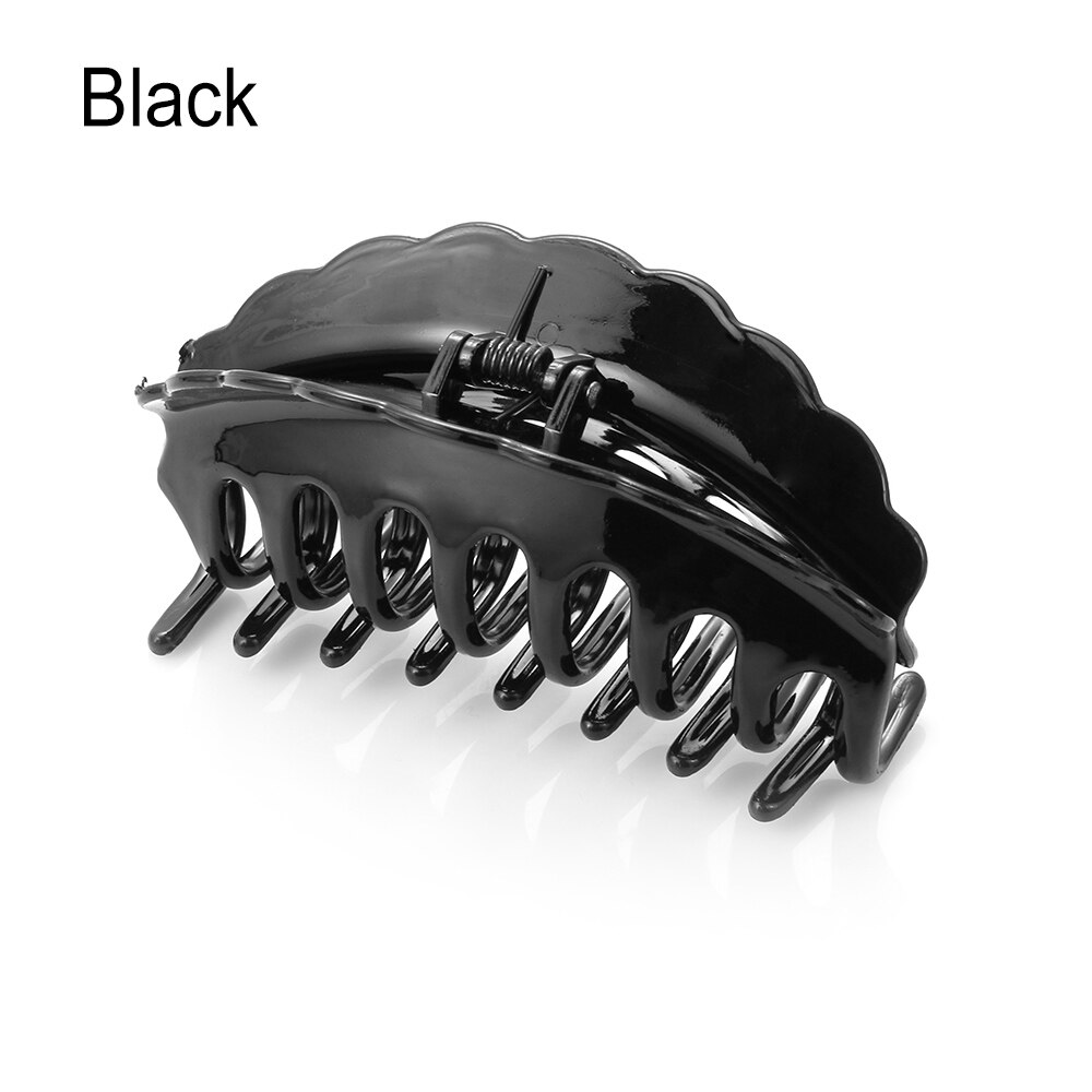 1pc Barrette Crab Clamp Clips Girls Hair Updo Hairpin Hairdress Styling Tool Women Hair Claw Banana Hair Clips: Black