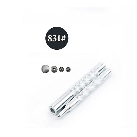 2pcs Leather Puncher Rivet Snap Button Setter Punching Die Base Groover Punching Tool Kit Leathercraft Hole Puncher 655#633#831: 831