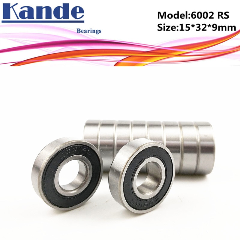 6002RS Bearing 4pcs ABEC-5 6002 2RS Single Row Deep Groove ball bearing 6002-2RS 15x32x9 mm Kande bearing