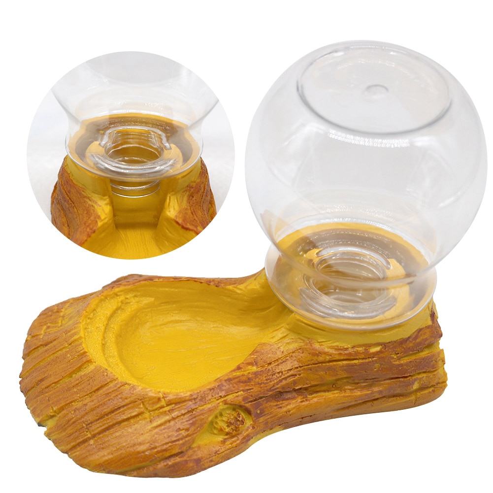 Reptile Automatic Waterer Feeder Basin Simulation Tree Bark Turtle Lizard Drinking Bowl Fountains Landscaping