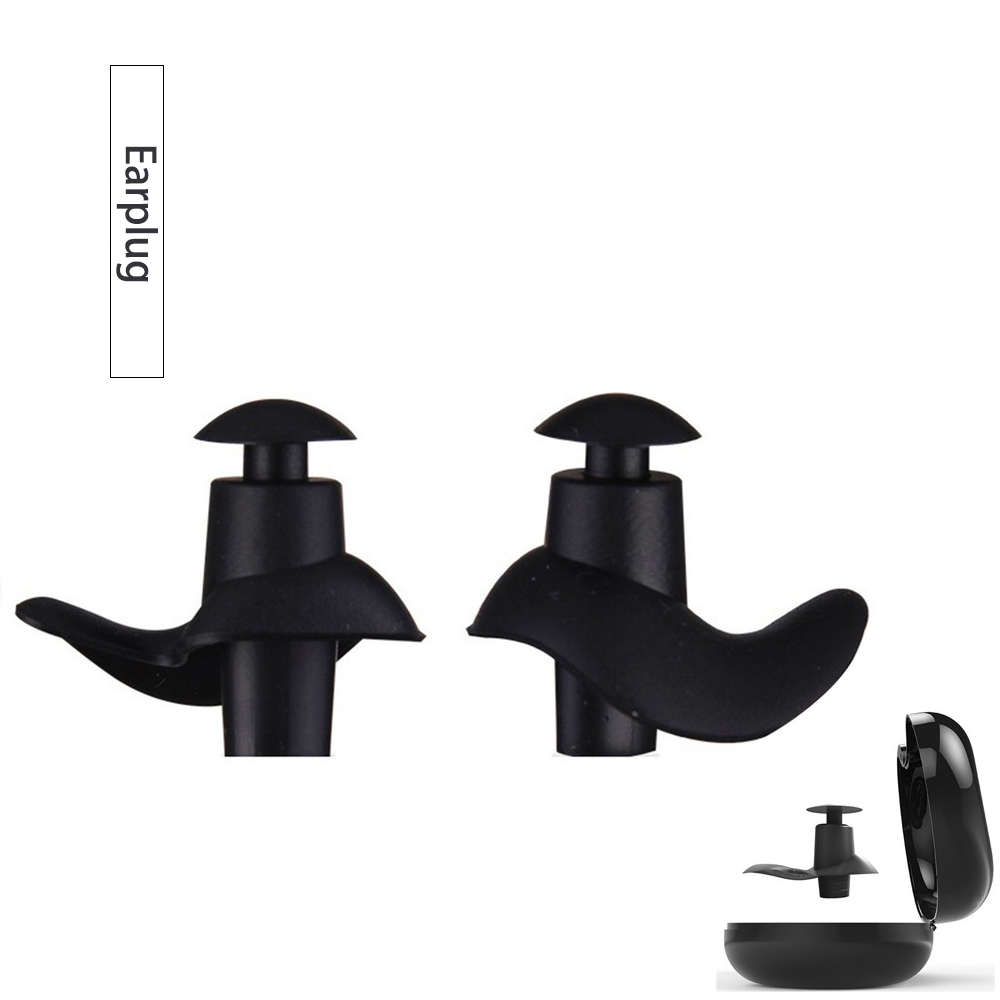 Men Swimming Goggles Anti Fog Uv Nose Bridge Adjustable Plating Waterproof Women Swim Glasses Adult Eyewear Earplug: Earplug-black