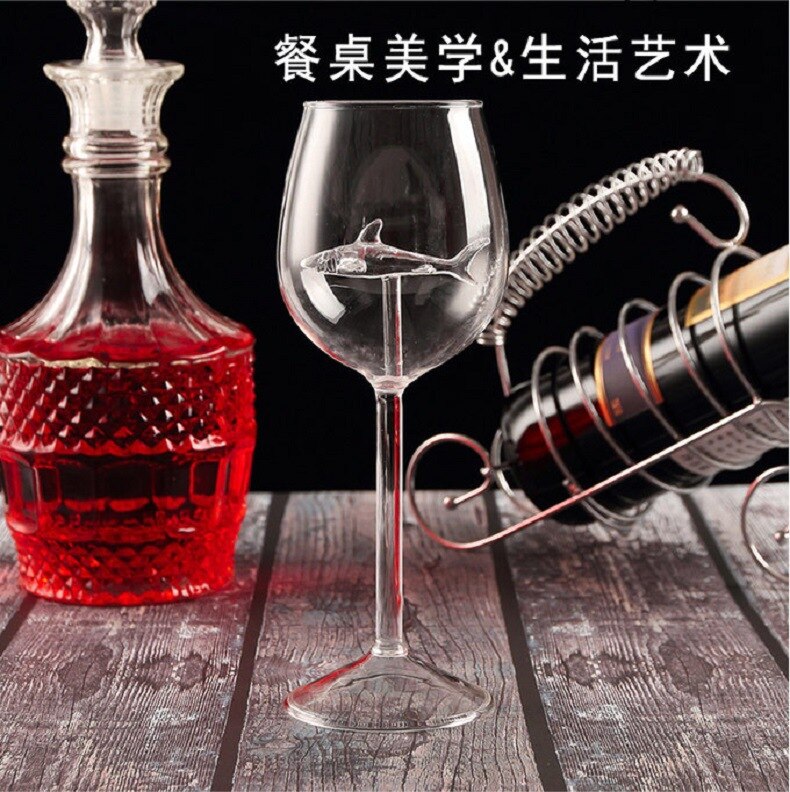Kreatywna lampka robić czerwonego wina rekin delfin konik morski czara wysoka butelka borokrzemianowa stal koktajl kieliszki robić szampana wesele prezent