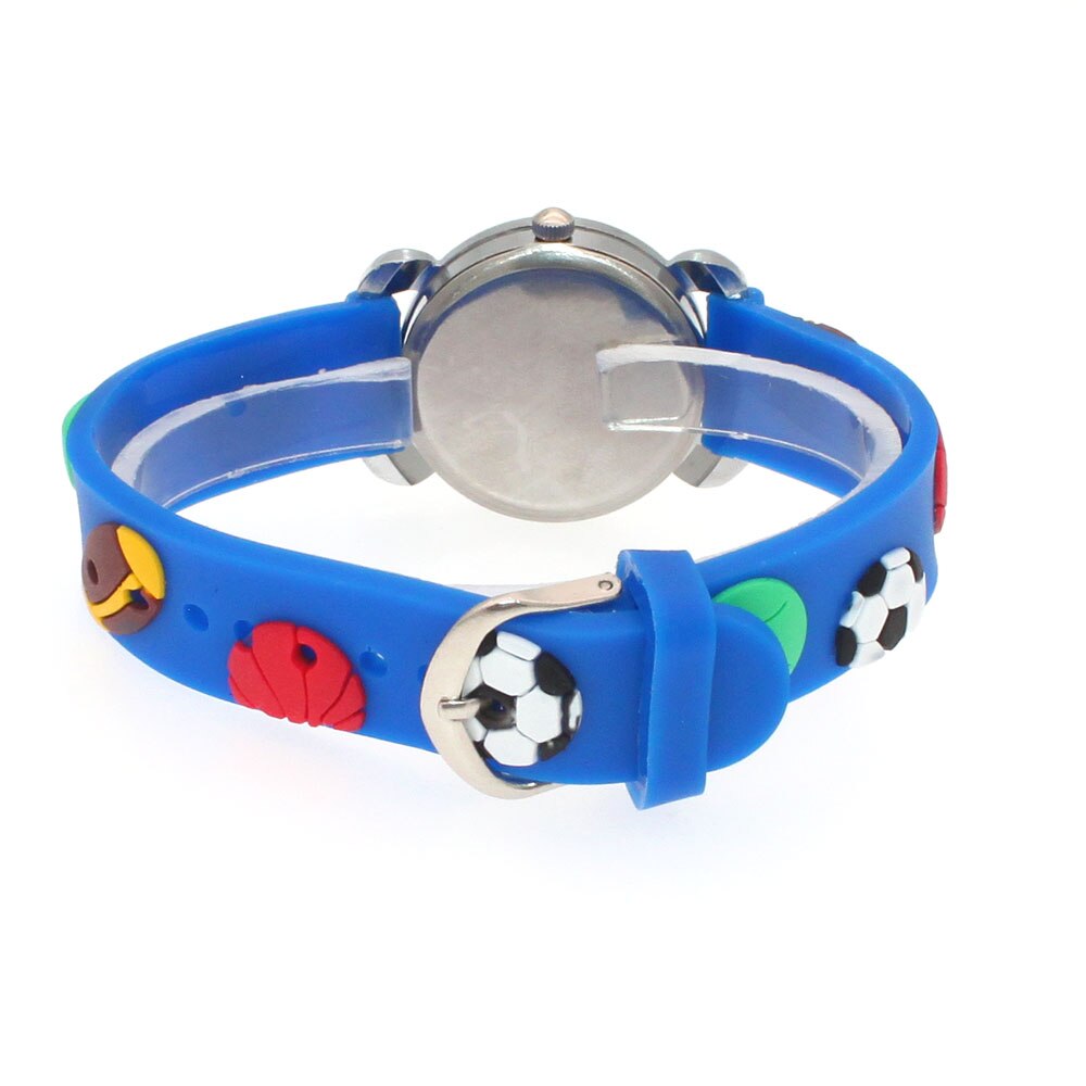 3D Cartoon Ballen Patroon 3D Rubber Band Kinderen Horloge Kinderen Quartz Horloge Voor Jongens Studenten Cartoon Sport