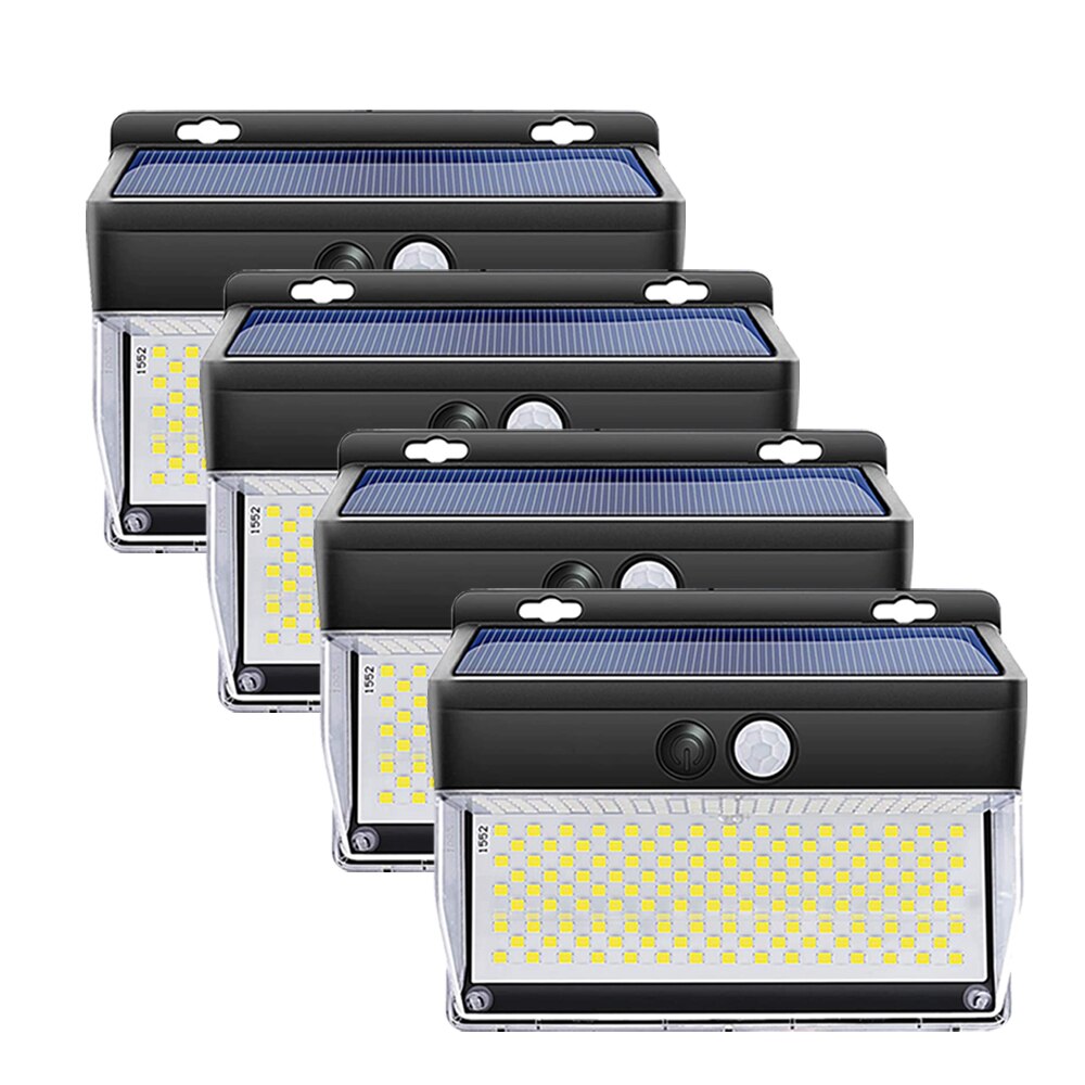262 LED Solar Wall Light Solar Motion Sensor Lamp Outdoor Garden Light Waterproof IP65 Security Light for Yard Porch Garage Path: 4 pieces