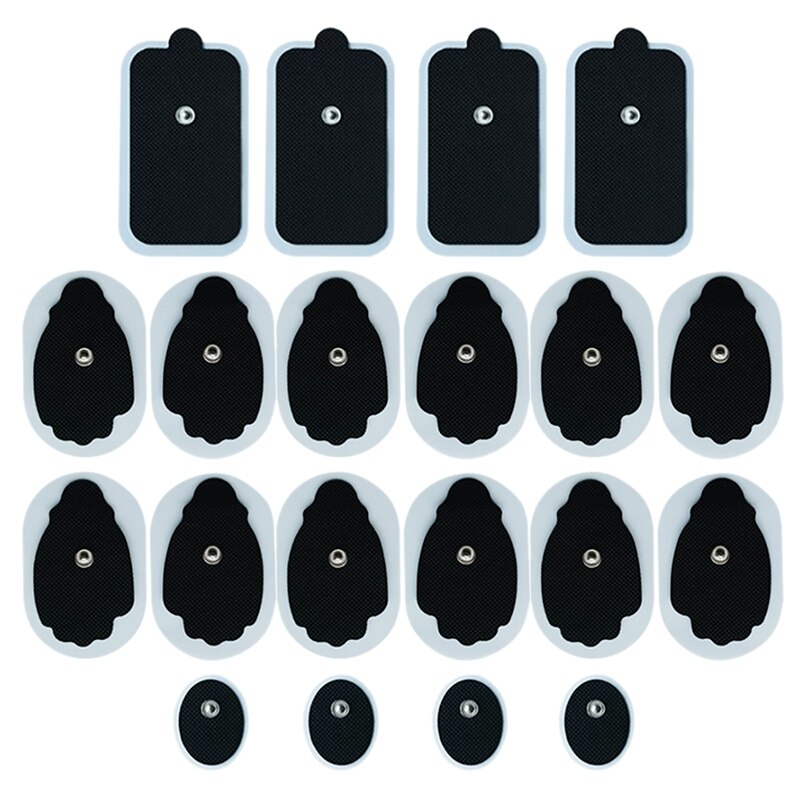 Pads de eletrodo, pads de substituição auto-adesivo reutilizáveis para estimulador muscular de unidades de dez, pads de pequeno médio e grande, 20 peças: Yellow