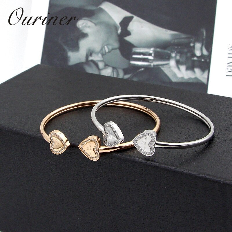 Mærke kvinder smykker rustfrit stål armbånd & armring til kvinder guldfarvet forever love tag armbånd  k0097