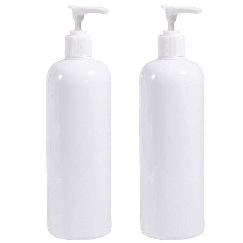 1/2/3 Stuks 500Ml Lege Praktische Fles Shampoo Fles Transparante Eenvoudige Opslag Fles Voor Foam Emulsie hoofd Wassen: White 2pcs