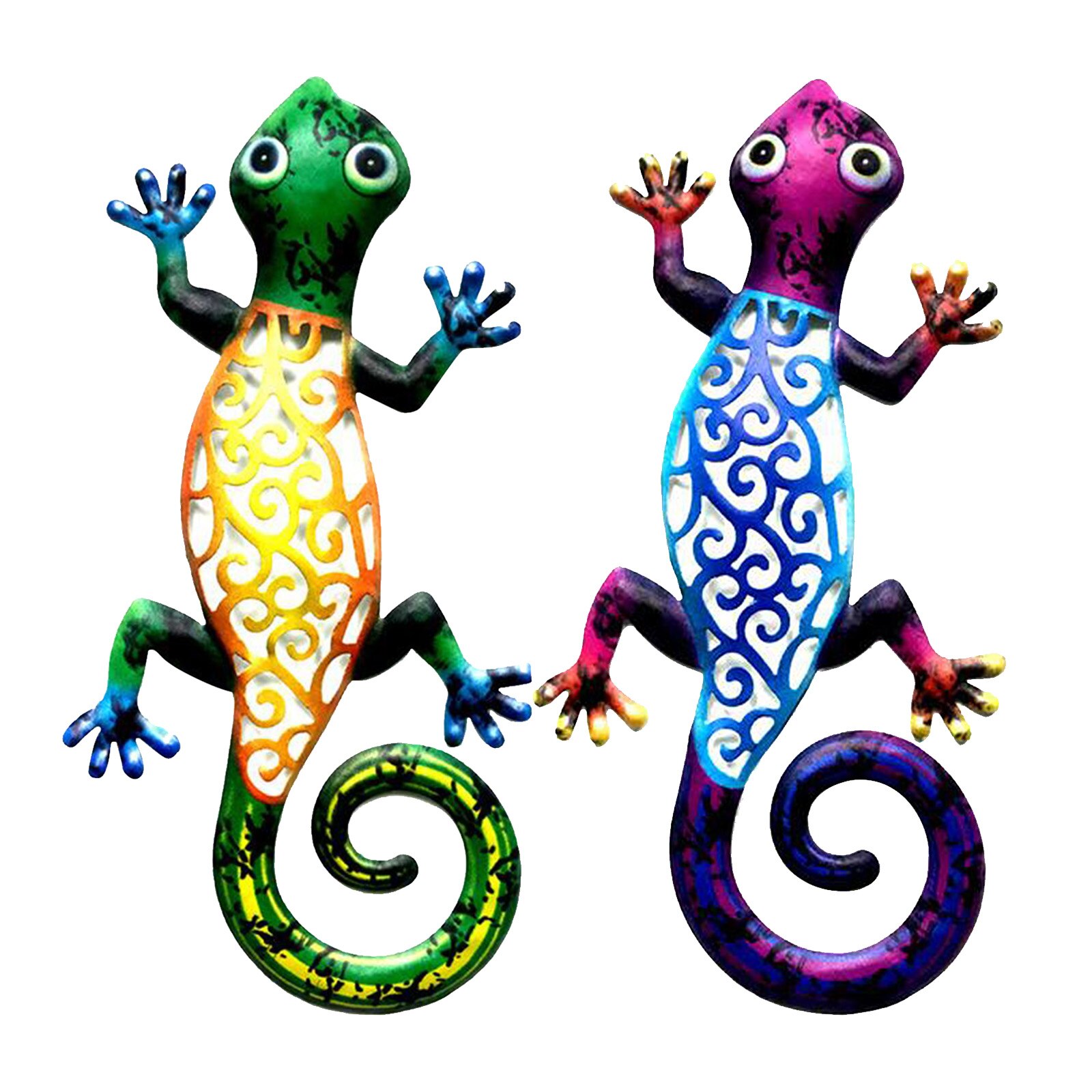Jern kunst gecko ornamenter udendørs metal firben kunst ing skulptur til terrasse